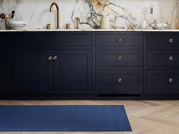 Blueberry Breton Stripe Shag Rug