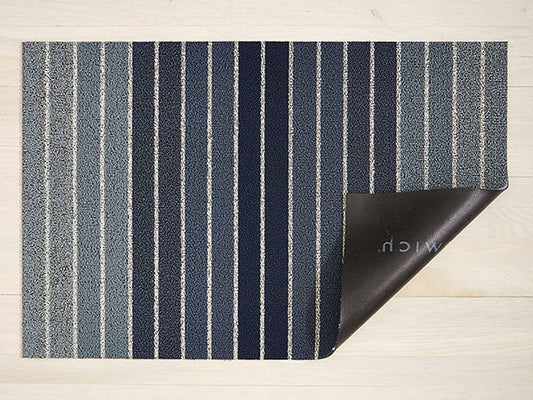 Chilewich Block Stripe Shag Rug in Denim