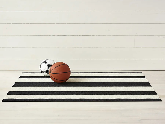 Chilewich Black & White Bold Stripe Rug